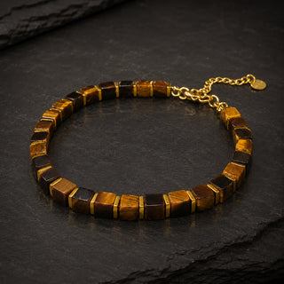 Tiger Eye Bracelet with Golden Hematite - Natural Confidence Bracelet