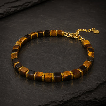 Tiger Eye Bracelet with Golden Hematite - Natural Confidence Bracelet