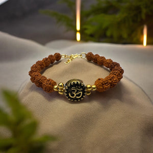 Gold Plated Om Rudraksha Bracelet — Soultheory certified