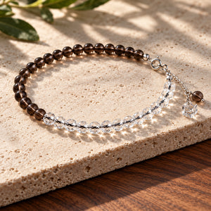 Soultheory Peace Anklet - Smoky Quartz & Clear Quartz - hero product photograph