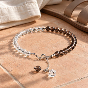 Soultheory Peace Anklet - Smoky Quartz & Clear Quartz - everyday-use styling photograph