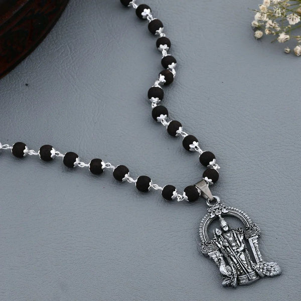 Lord Murugan Karungali Malai Silver Cap Certified