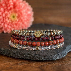 Prosperity 4 mm crystal bracelet stack - hero product photograph
