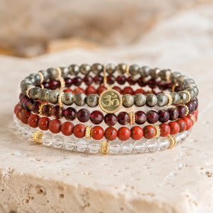 Prosperity 4 mm crystal bracelet stack - close product detail