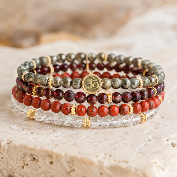 Prosperity 4 mm crystal bracelet stack - close product detail
