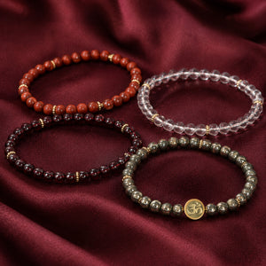 Prosperity 4 mm crystal bracelet stack - silk styling photograph
