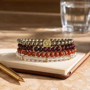 Prosperity 4 mm crystal bracelet stack - everyday-use styling photograph