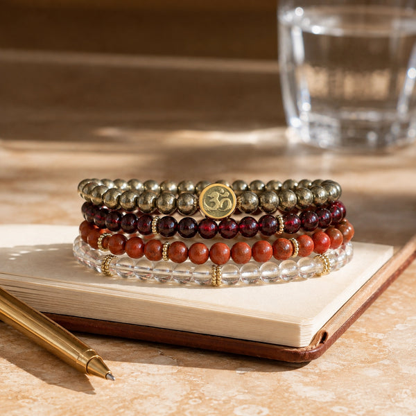 Prosperity 4 mm crystal bracelet stack - everyday-use styling photograph