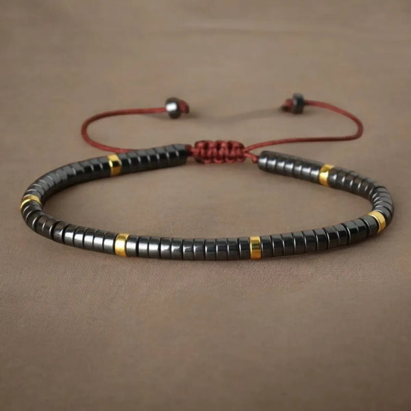 Hematite Natural Stone Bracelet for Grounding, Focus, and Protection