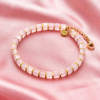 Rose Quartz Bracelet with Golden Hematite - Natural Love Bracelet