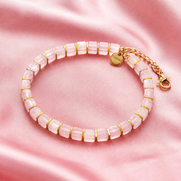 Rose Quartz Bracelet with Golden Hematite - Natural Love Bracelet