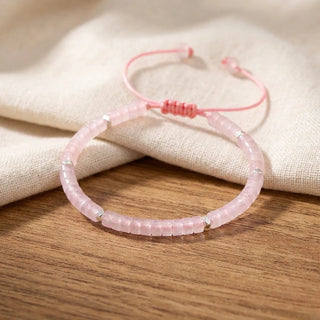 Rose Quartz Natural Stone Bracelet for Love, Compassion, and Emotional Healing
