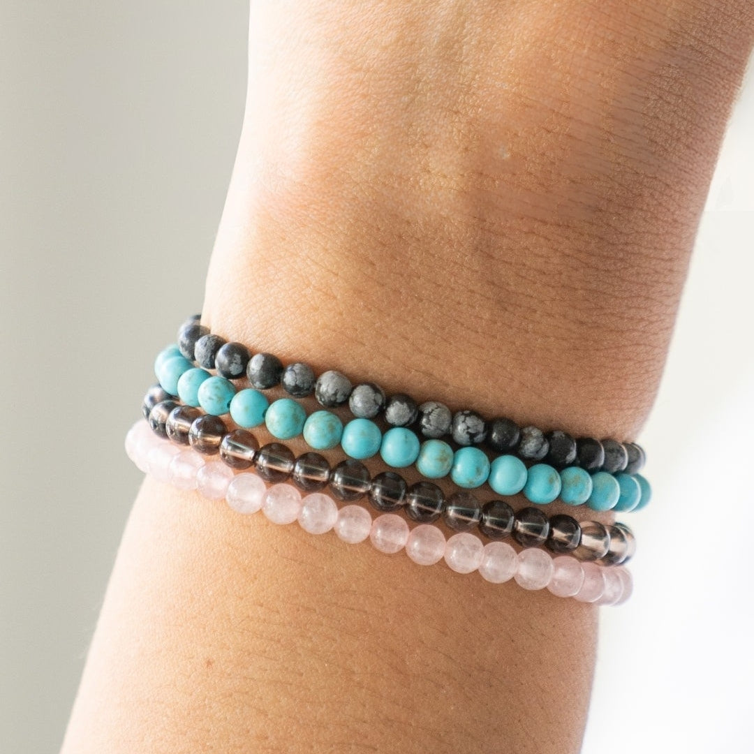Scorpio Zodiac Energy Stone Stack of 4 Bracelet