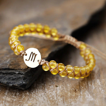Scorpio Zodiac Symbol Sign Energy Stone Bracelet