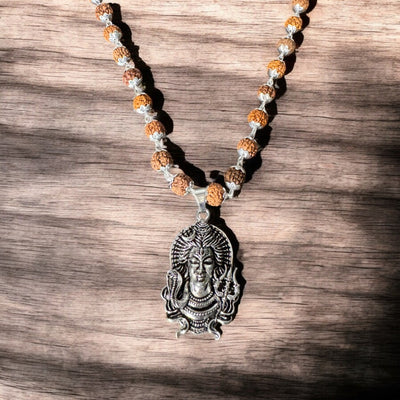 Mahakal Modern Rudraksha Mala Silver Plated - Soultheory certified