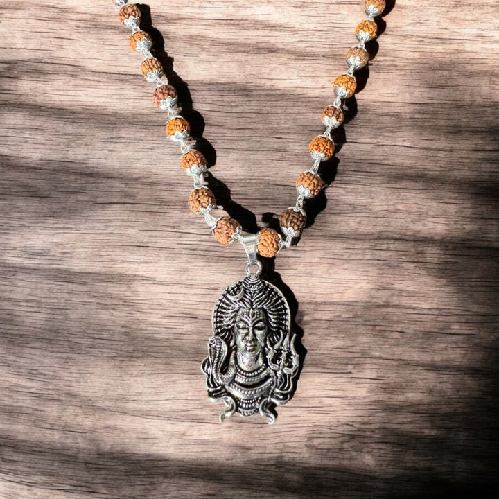 Mahakal Modern Rudraksha Mala Silver Plated - Soultheory certified