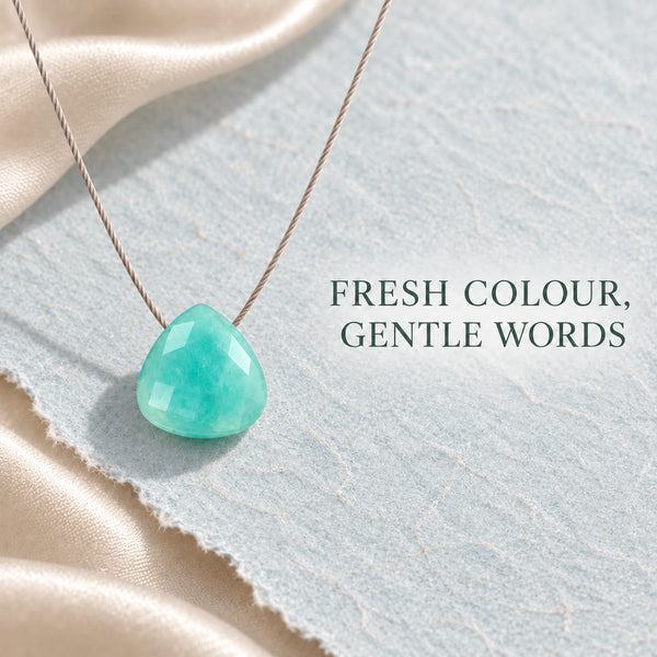 Amazonite Fine Cord Necklace - symbolic benefit photograph