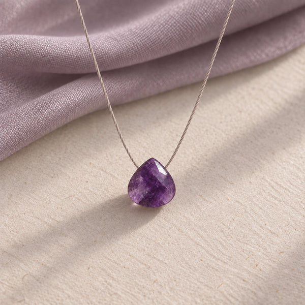 Amethyst Fine Cord Necklace - hero photograph on a styled surface