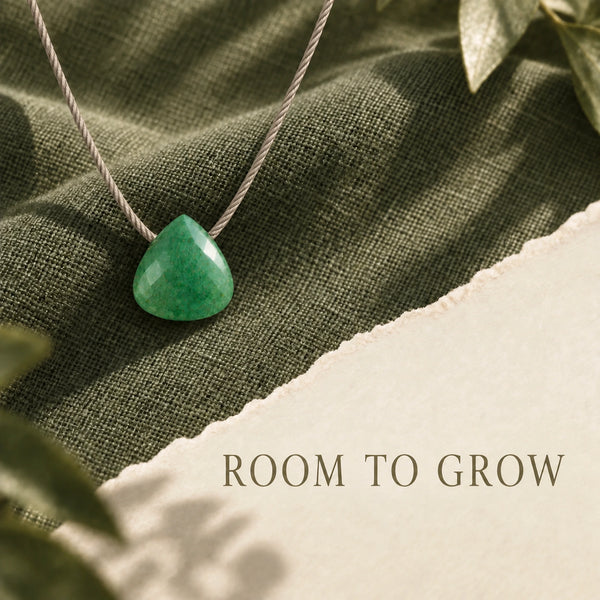 Green Aventurine Fine Cord Necklace - symbolic benefit photograph