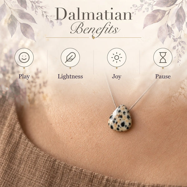 Dalmatian fine cord necklace benefits: Play, Lightness, Joy, Pause