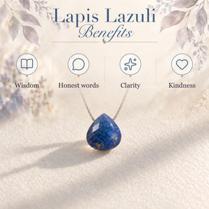 Lapis Lazuli fine cord necklace benefits: Wisdom, Honest words, Clarity, Kindness