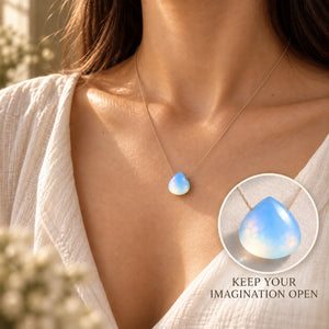 Opal Fine Cord Necklace - close model neckline photograph