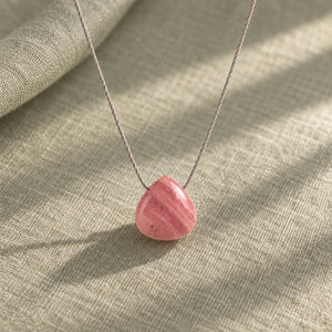 Rhodochrosite fine cord necklace 01 hero