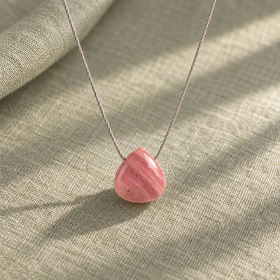 Rhodochrosite fine cord necklace 01 hero