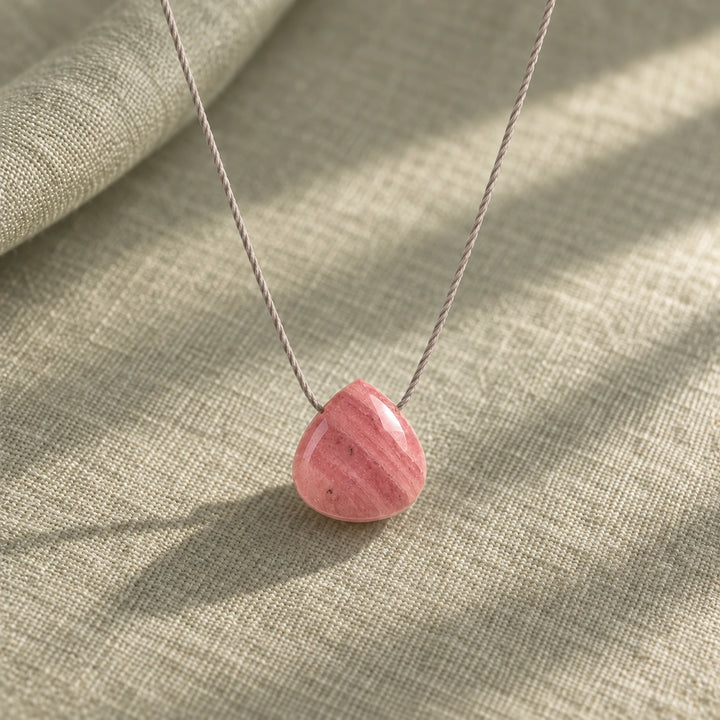 Rhodochrosite fine cord necklace 01 hero