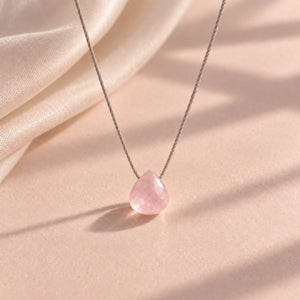 Rose Quartz fine cord necklace 01 hero