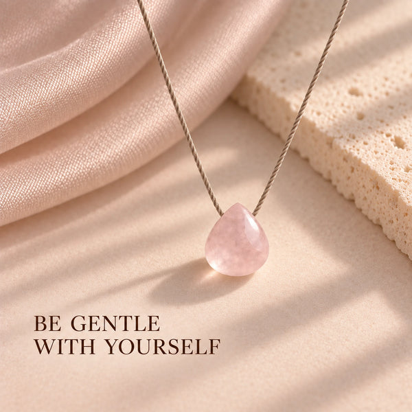 Rose Quartz fine cord necklace 03 benefits