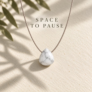 Howlite Fine Cord Necklace - symbolic benefit photograph