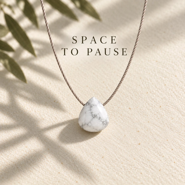 Howlite Fine Cord Necklace - symbolic benefit photograph