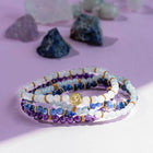 Spiritual Bracelet Stack - Amethyst, Sodalite, Aquamarine & Rainbow Moonstone (Set of 4)
