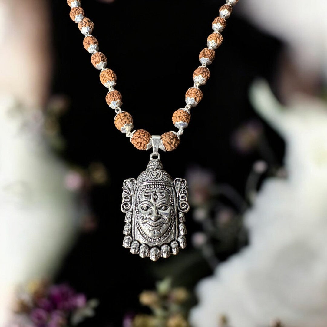 Mahakal Rudraksha Mala Silver Plated