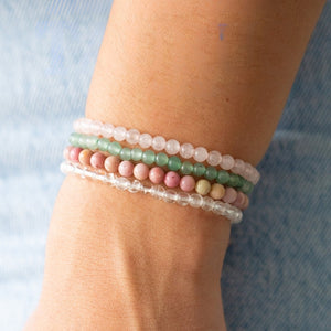 Taurus Zodiac Energy Stone Stack of 4 Bracelet - detail view