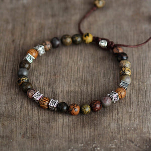 Tibetan Warrior Natural Stone Bracelet - Soultheory certified