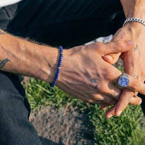 Lapis Lazuli Natural Stone Bracelet Self awareness, Growth & Wisdom — detail view