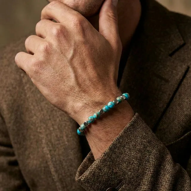 Turquoise Stainless Steel Natural Stone Bracelet