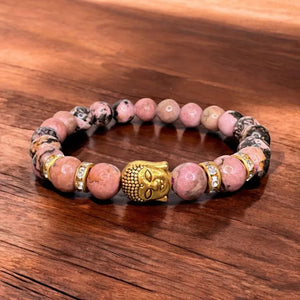 Deep Healing Bond: Purple Jasper & Rhodonite Buddha Couple Combo