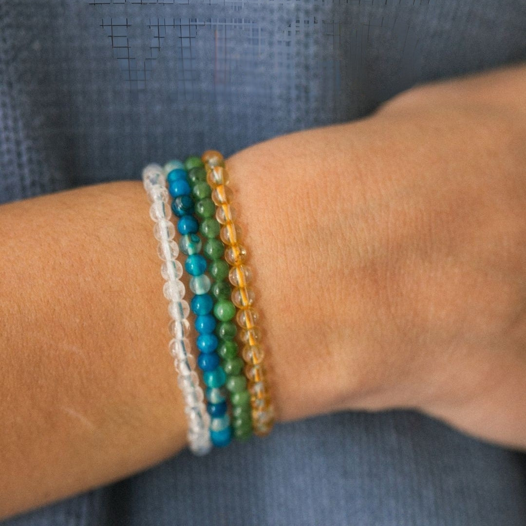 Virgo Zodiac Energy Stone Stack of 4 Bracelet