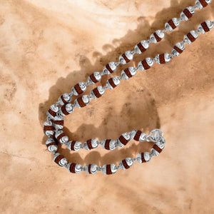 Rudraksha Mala Modern Silver Plated
